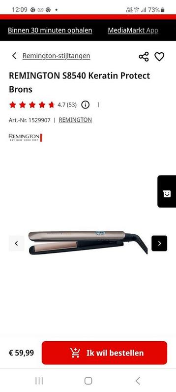 Stijltang Remington  beschikbaar voor biedingen