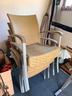 4 wicker tuinstoelen, Ophalen, Gebruikt, Wicker, Stapelbaar