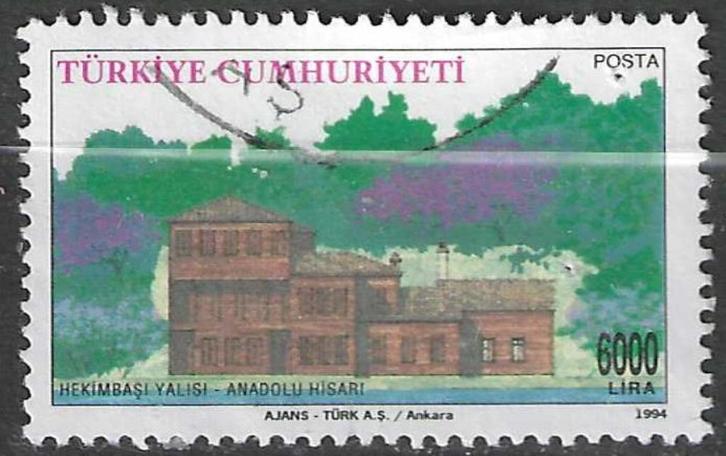 Turkije 1994 - Yvert 2771 - Traditionele oude huizen (ST), Postzegels en Munten, Postzegels | Europa | Overig, Verzenden