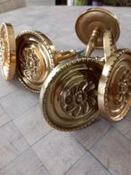 6 vintage geel koperen gordijnhouders, Antiquités & Art, Antiquités | Bronze & Cuivre, Enlèvement, Cuivre