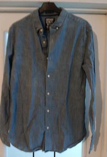 Chemise Superdry slim bleu longues manches Taille L beschikbaar voor biedingen