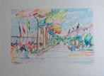 OLIVIER ZLATKU / NICE PROMENADE D'ANGLAIS KLEURLITHO 56x76cm, Enlèvement ou Envoi
