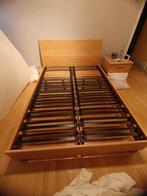Bed + lattenbodem + 2 nachtkastjes, Huis en Inrichting, Ophalen, Gebruikt, Beige, Tweepersoons