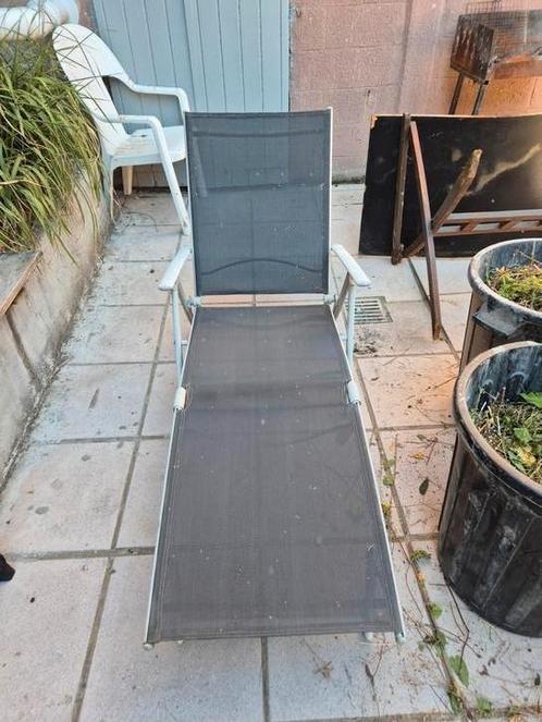 Transat pliable de jardin – 10 €, Tuin en Terras, Ligbedden, Gebruikt, Metaal, Ophalen
