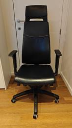Bureaustoel leder zwart, Comme neuf, Enlèvement, Chaise de bureau, Ergonomique