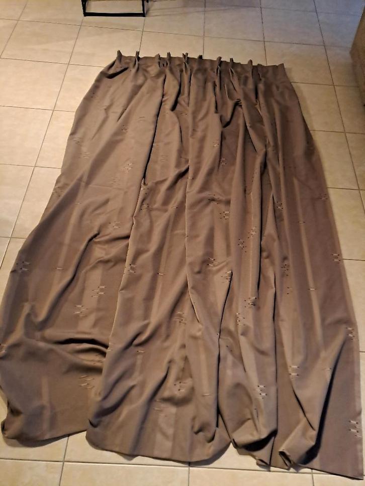 6 stuks gordijnen, Huis en Inrichting, Stoffering | Gordijnen en Lamellen, Zo goed als nieuw, 200 cm of meer, 100 tot 150 cm, Bruin