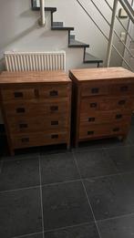 2 teaken identieke kastjes, Huis en Inrichting, Ophalen, 50 tot 100 cm, Zo goed als nieuw, 3 of 4 laden