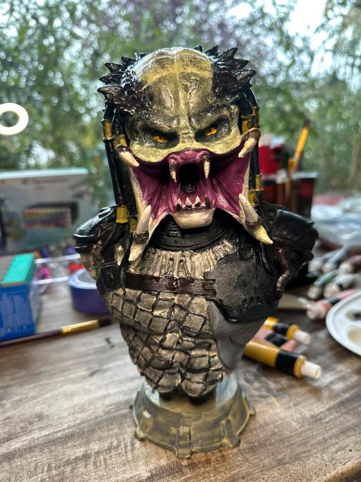 Predator 3d Geprint en handgeschilderd, Verzamelen, Film en Tv, Nieuw, Actiefiguur of Pop, Ophalen of Verzenden