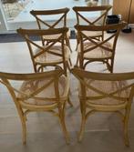 6 houten stoelen met rieten zitting, Huis en Inrichting, Ophalen, Gebruikt, Bruin, Thonet