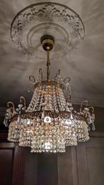 Vintage kristallen kroonluchter - empire stijl, Ophalen, Metaal
