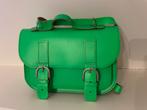 Boekentas leder 30x22x8cm Fluo groen, Ophalen of Verzenden, Nieuw, Groen