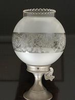 Kandelaar tin en glas, Antiek en Kunst, Antiek | Tin, Ophalen of Verzenden