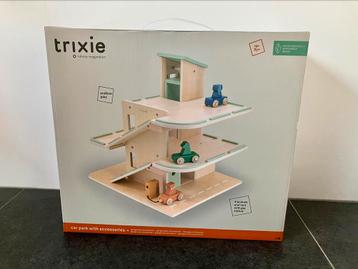 Trixie houten garage met autootjes - Nieuw