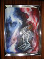 Ingelijste acryl/olieverfschilderij: „Prayer to the Cosmos”, Ophalen of Verzenden