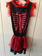 Halloween kleedje skelet 9-10 jaar, maat 134-140, Ophalen of Verzenden, Gebruikt