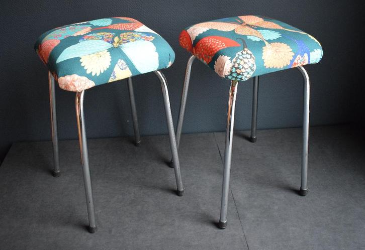 Tabourets Fleuris, Maison & Meubles, Canapés | Repose-pieds & Poufs, Neuf, Moins de 50 cm, Moins de 50 cm, Carré, Métal, Enlèvement