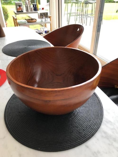Grote teakhouten saladeschaal, Antiek en Kunst, Kunst | Designobjecten, Ophalen of Verzenden