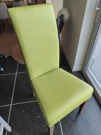 lot de 6 chaises de salle à manger en cuir vert lime., Maison & Meubles, Comme neuf, Enlèvement, Cinq, Six Chaises ou plus, Cuir