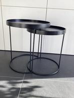 Set van 2 zwarte salontafels van Housevitamin, Huis en Inrichting, Tafels | Salontafels, Ophalen, Minder dan 50 cm, Gebruikt, Rond