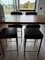 4 barstoelen. 2 met rugleuning en 2 zonder. Leder, Ophalen, Gebruikt, 60 tot 90 cm, Leer