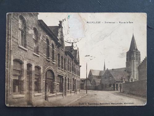 Postkaart Moorslede Statiestraat Rue de la Gare, Verzamelen, Postkaarten | België, Gelopen, West-Vlaanderen, 1920 tot 1940, Ophalen of Verzenden