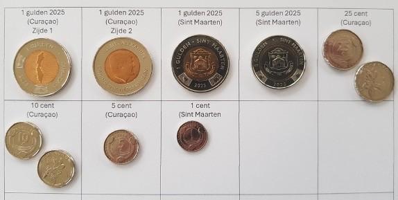 nieuwe munten 2025 uit Curaçao en Sint Maarten, Postzegels en Munten, Munten | Nederland, Losse munt, Overige waardes, Ophalen