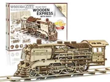 3D Houten Puzzel Locomotief & Spoor 1:40 - DIY Build beschikbaar voor biedingen