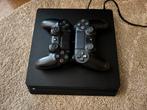 PS4 slim noir + 2 manettes, Ophalen, Gebruikt, Met 2 controllers, 1 TB