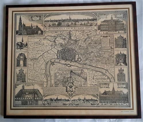 Cartografie, Antwerpen - Marchionatus Sacri Romani Imperii, Boeken, Atlassen en Landkaarten, Zo goed als nieuw, Landkaart, België