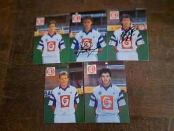 5 cartes photo RSC Anderlecht 91-92, Envoi, Comme neuf, Cartes de joueur