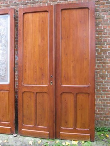 246,5hx143,5br Set dubbele oude hoge paneeldeuren beschikbaar voor biedingen