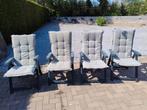 4 tuinstoelen met kussens, Tuin en Terras, Ophalen, Gebruikt
