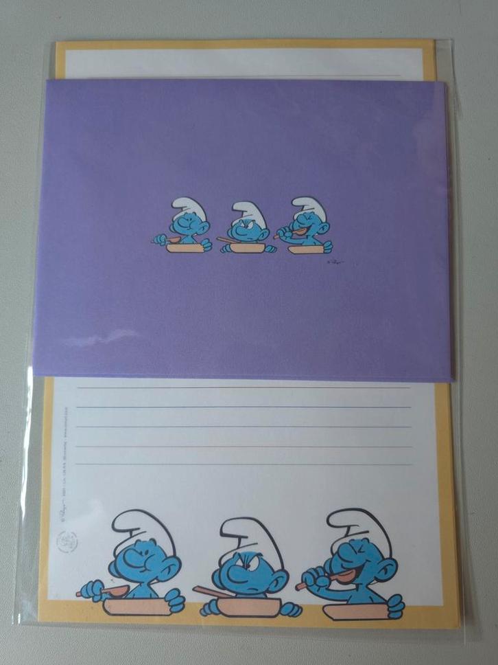 Papier à lettre blanc Schtroumpf, Collections, Schtroumpfs, Neuf, Autres types, Différents Schtroumpfs, Envoi