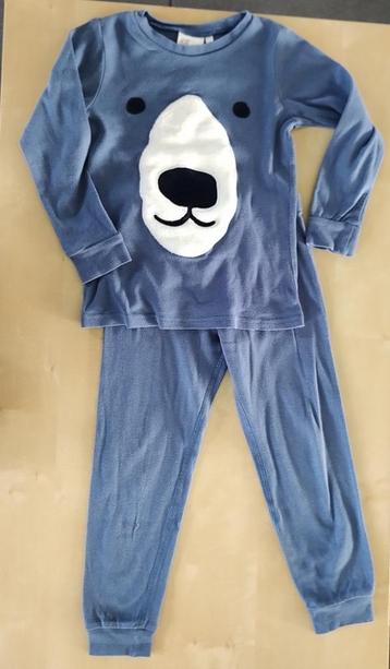  Blauwe katoenen pyjama berensnuit, maat 110/116 beschikbaar voor biedingen