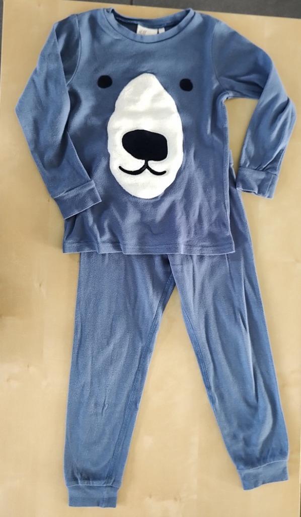 Blauwe katoenen pyjama berensnuit, maat 110/116, Kinderen en Baby's, Kinderkleding | Maat 110, Zo goed als nieuw, Jongen of Meisje
