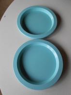 assiettes à dîner en bakkélite en plastique dur bleu-vert Ø2, Comme neuf, Autres matériaux, Enlèvement ou Envoi, Assiettes(s)