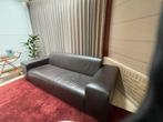 Salon in bruin leder bestaande uit sofa, fauteuil en bank, Huis en Inrichting, Ophalen, Gebruikt, Leer, Modern