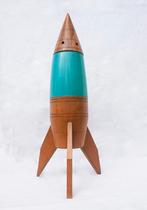 Vintage unieke space-age raketlamp, 1960-1970s, Ophalen of Verzenden, Zo goed als nieuw, Hout, Minder dan 50 cm