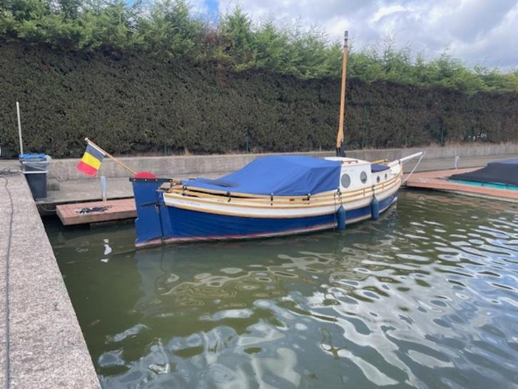 Houten sloep dieselmotor - gerestaureerd & vaarbewijsvrij !!, Watersport en Boten, Sloepen, Zo goed als nieuw, Tot 10 pk, 6 meter of meer