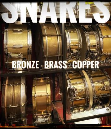 Copper, Bronze & Brass SNAREDRUMS vintage/pre-owned beschikbaar voor biedingen
