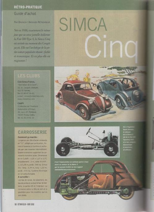 Simca 5 voiture de collection, Boeken, Auto's | Boeken, Gelezen, Verzenden