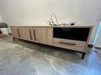 Tv-meubel Bridge 198cm - lamulux - fresh oak & old piano, Huis en Inrichting, Ophalen, 150 tot 200 cm, Eikenhout, Zo goed als nieuw