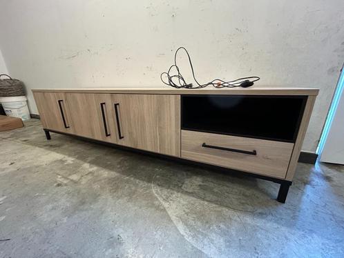 Tv-meubel Bridge 198cm - lamulux - fresh oak & old piano, Huis en Inrichting, Kasten |Televisiemeubels, Zo goed als nieuw, Minder dan 100 cm