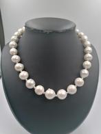 Collier de perles d'eau douce, Avec pierre précieuse, Argent, Envoi, Blanc