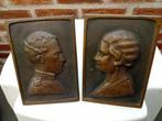 Bronzen plaatjes Leopold en Astrid, Antiek en Kunst, Antiek | Brons en Koper, Ophalen, Brons
