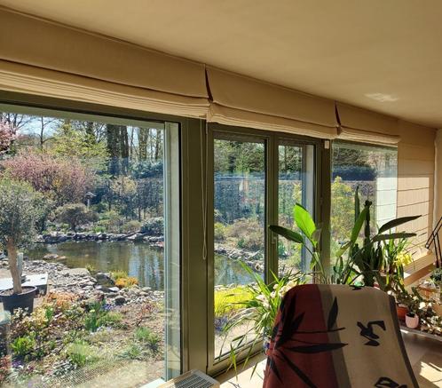 Vouwgordijnen, Huis en Inrichting, Stoffering | Gordijnen en Lamellen, Zo goed als nieuw, 200 cm of meer, 150 tot 200 cm, Crème