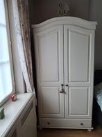 Witte houten kleerkast 2 stuks, Ophalen, Gebruikt, Met hangruimte, 50 tot 100 cm