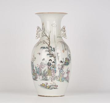 Vase chinois famille rose - décors femmes – 20e?, Enlèvement