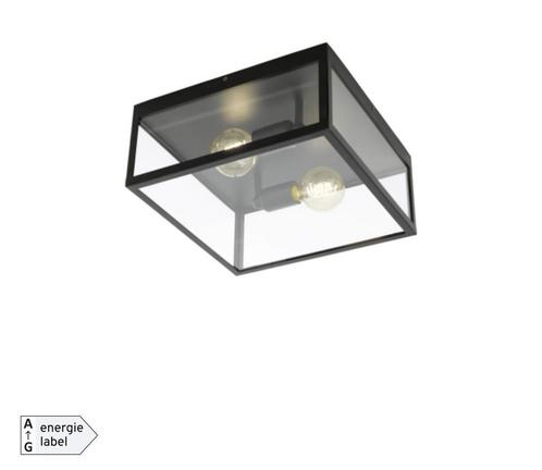 Zwart metalen lampen te koop wegens verhuis., Huis en Inrichting, Lampen | Plafondlampen, Zo goed als nieuw, Ophalen
