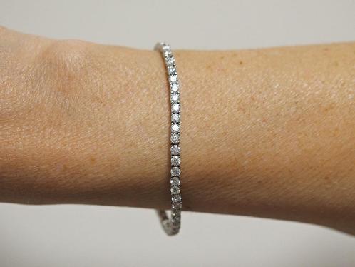Zilveren tennisarmband met moissaniet D VVS1, Handtassen en Accessoires, Armbanden, Nieuw, Zilver, Wit, Met edelsteen, Ophalen of Verzenden